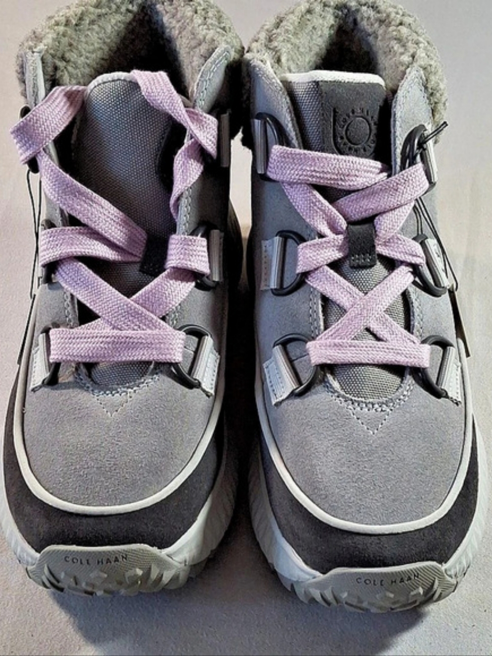 Cole Haan ZERØGRAND Flurry Hiker Boots Womens 6.5 Purple/Grey